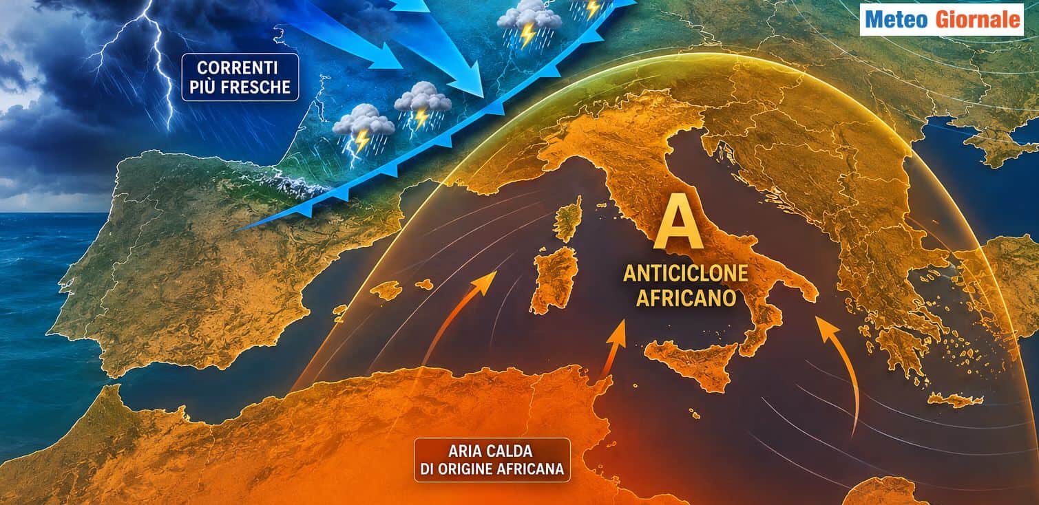 Anticiclone africano agli sgoccioli
