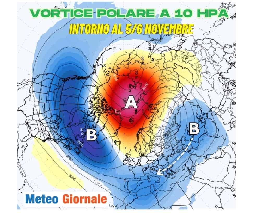 Split anomalo del Vortice Polare: Novembre parte con configurazione invernale 2 26 1
