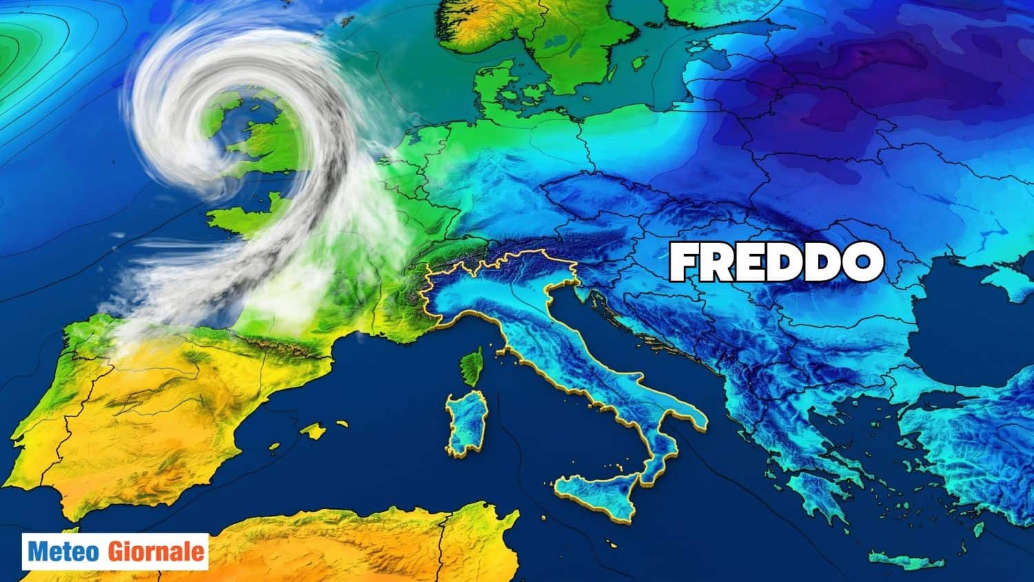 Aria fredda da est verso lItalia ghg
