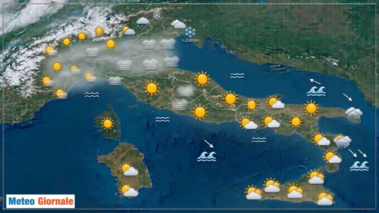 Oggi Alta Pressione con il primo guasto al bel tempo