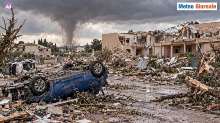 Rappresentazione grafica dei tornado di Marsala e i danni gh