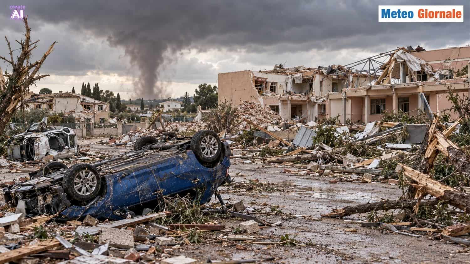 Tornado a Marsala e nel Salento, non chiamateli Medicane 1 Rappresentazione grafica dei tornado di Marsala e i danni gh