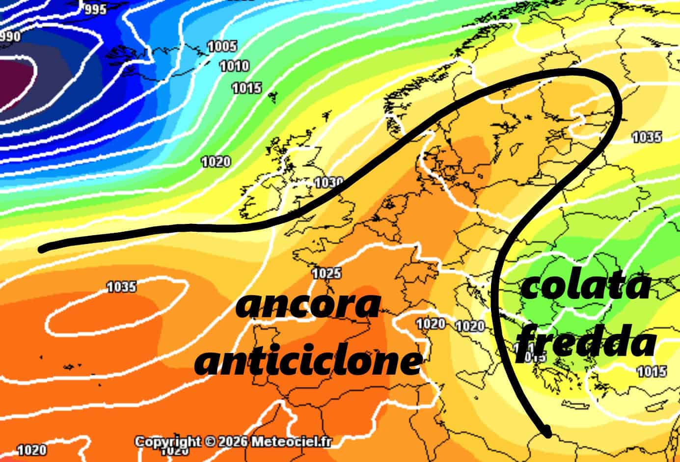Stop piogge per almeno una settimana da Martedì 27, vediamo quando ritornerà a piovere 3 ancora anticiclone