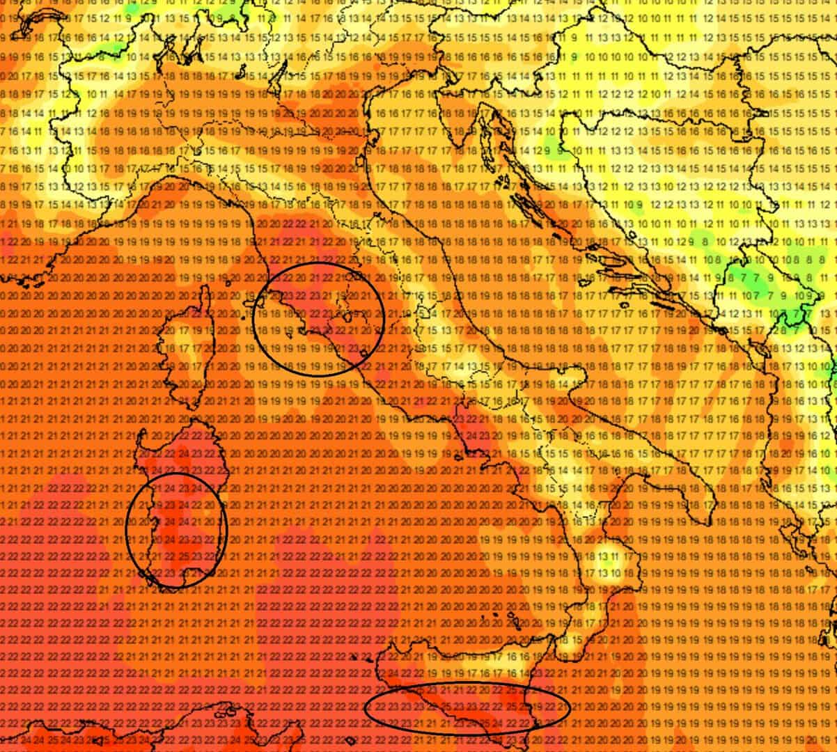 Ottobrata in arrivo, punte oltre 25 gradi tra Mercoledì 14 e Venerdì 16 3 kjdbv