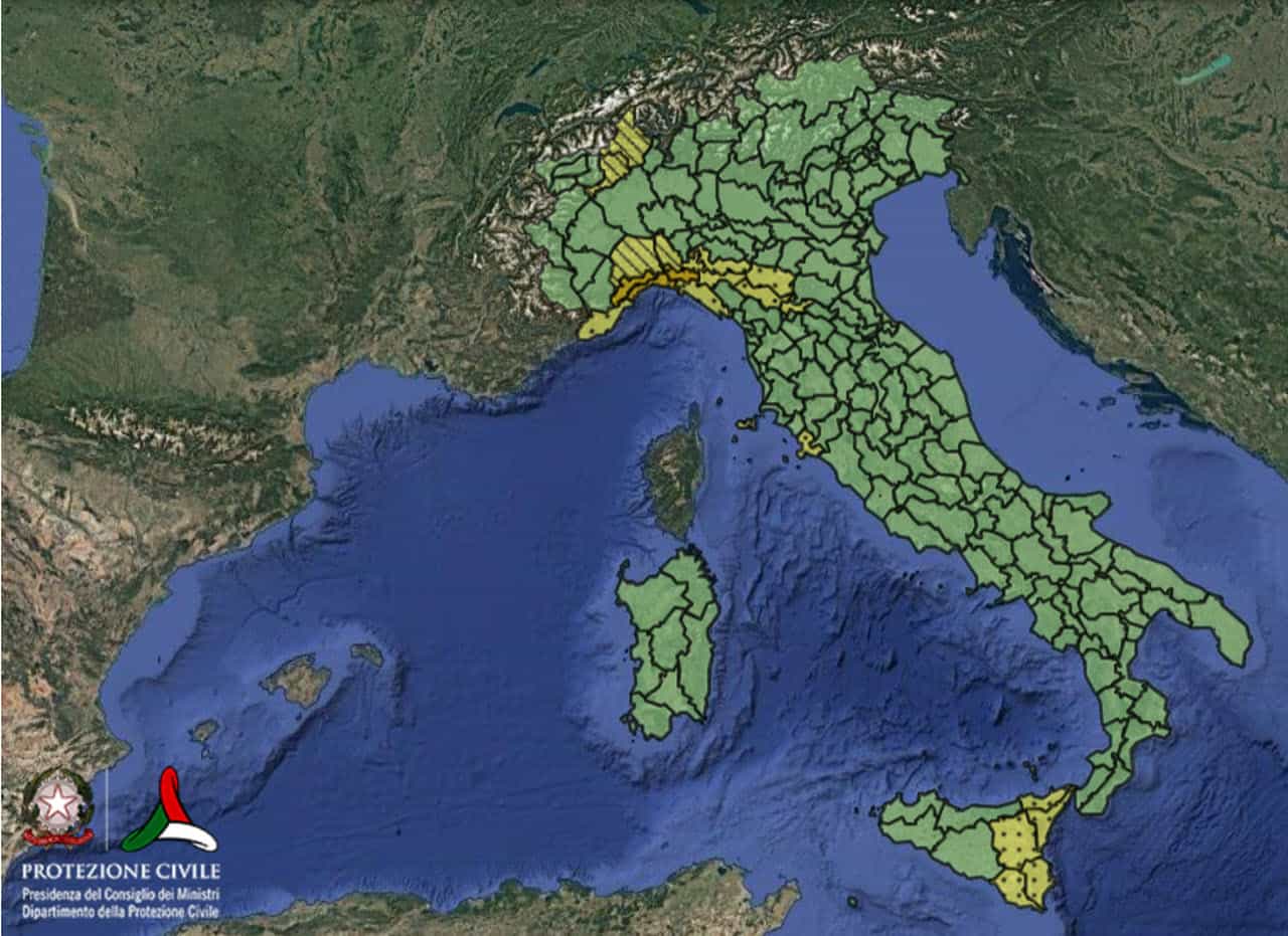 Allerta meteo della Protezione Civile domenica 18 Ottobre per temporali 2 protezione civile kj