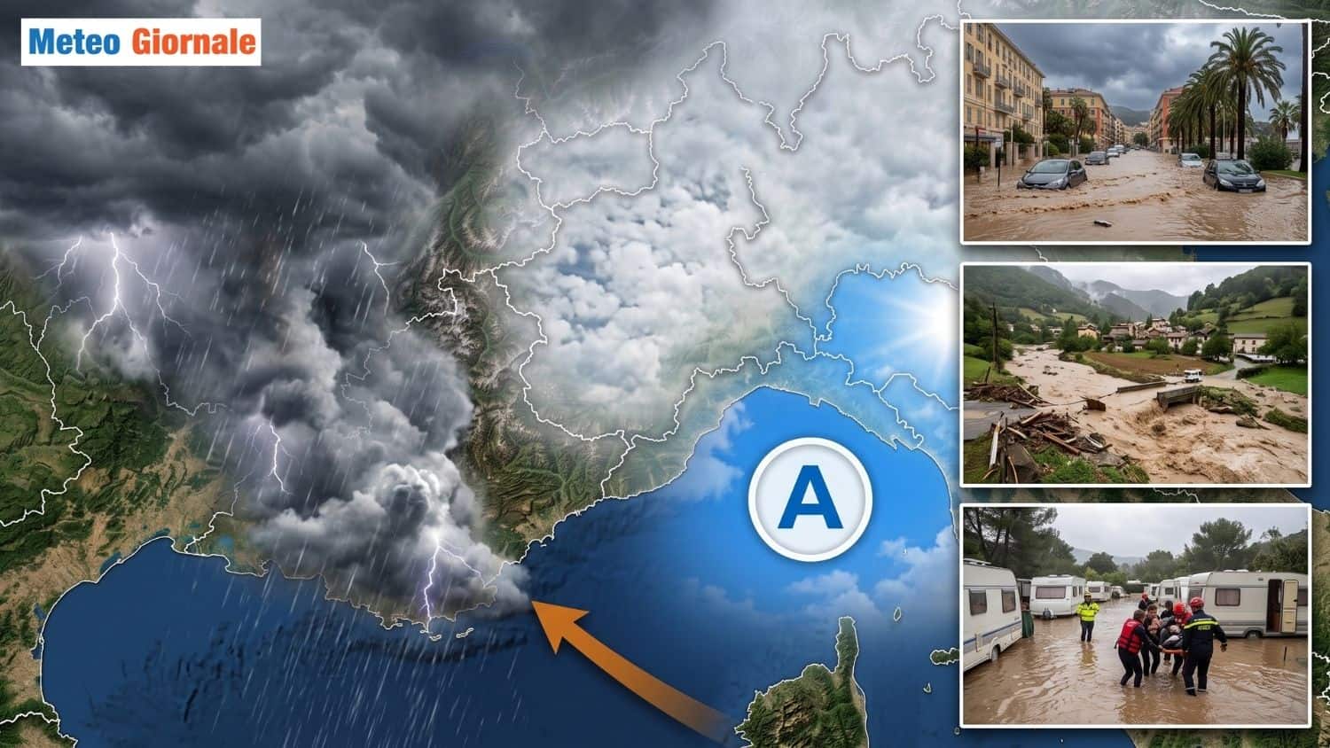 temporali autorigeneranti e alluvioni francia e liguria rt