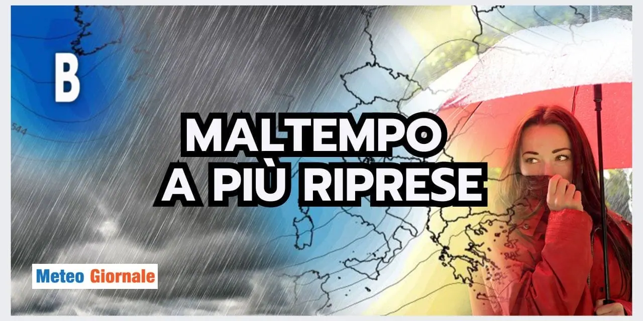 Meteo: TRENO DI PERTURBAZIONI sull'Italia, ecco per quanto