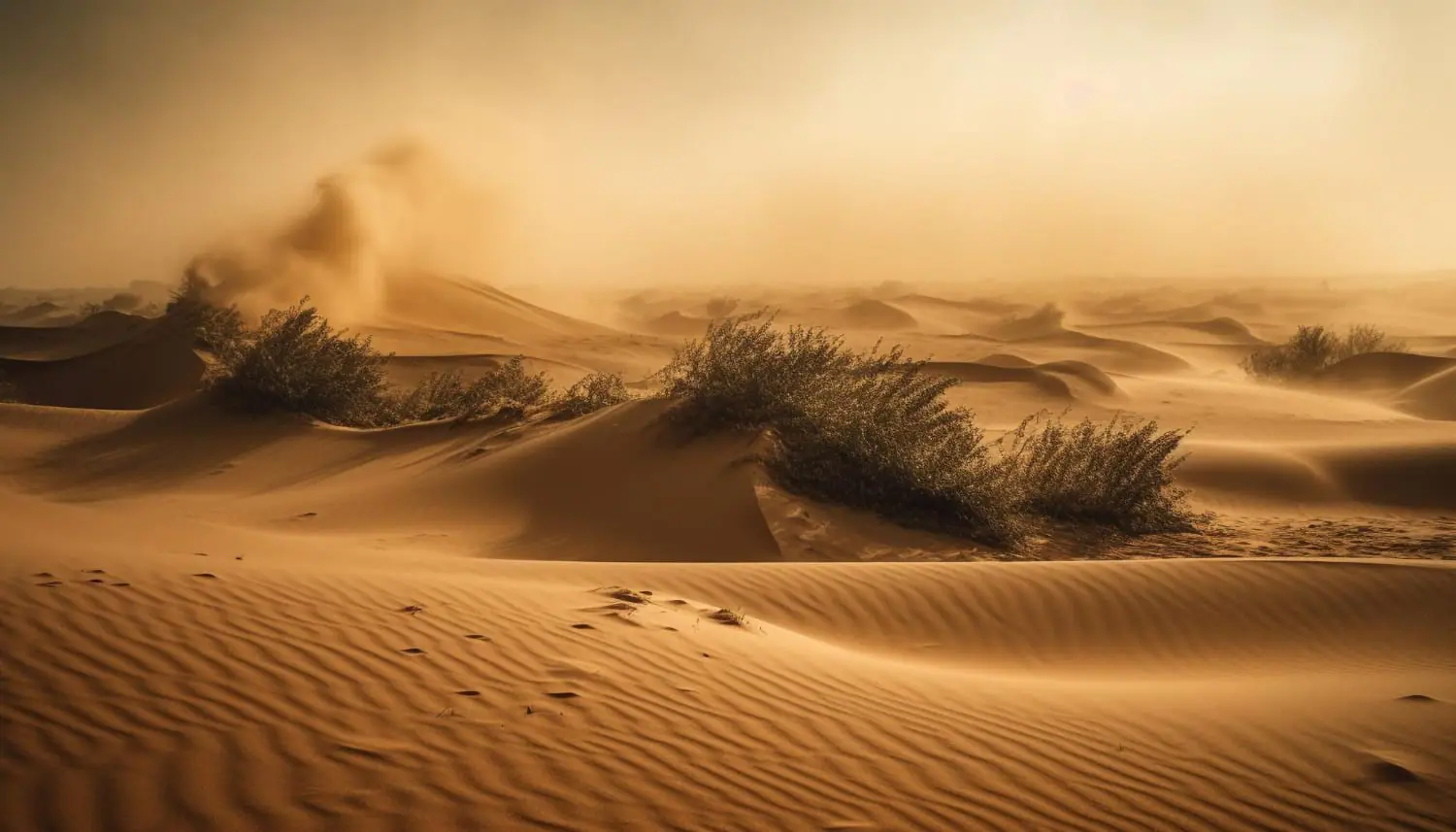 Un intenso temporale di sabbia limita la visibilità nella città giordana di Azraq