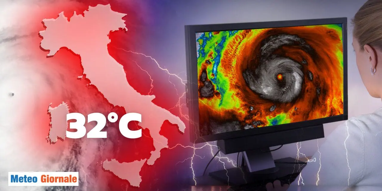 Meteo Italia, inizio settimana TEMPERATURA sino a 32 gradi con genesi di nubifragi