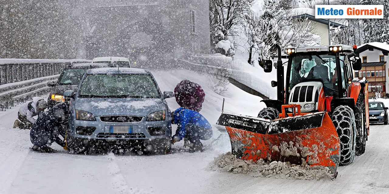 GELO, bufere di neve, tutto bloccato: il peggior meteo dell'INVERNO