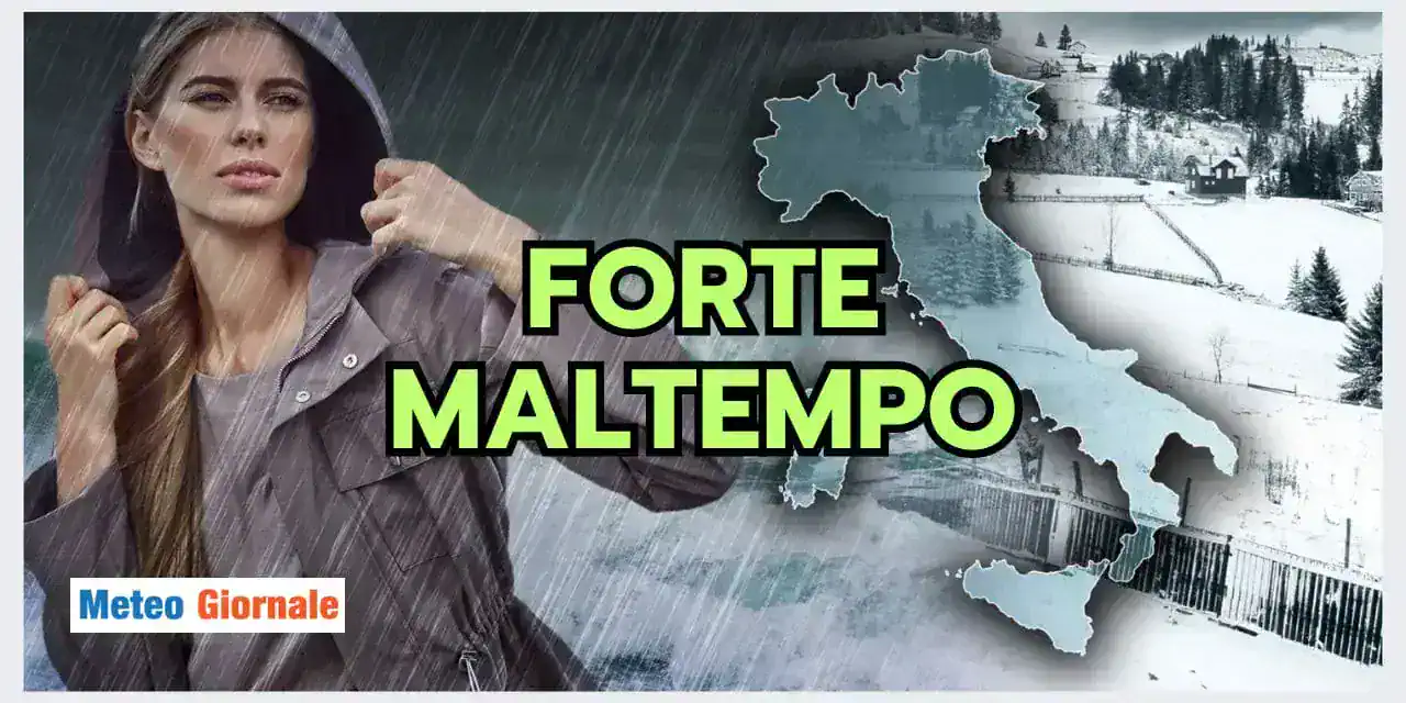 Meteo: settimana TURBOLENTA con piogge intense, vento e neve