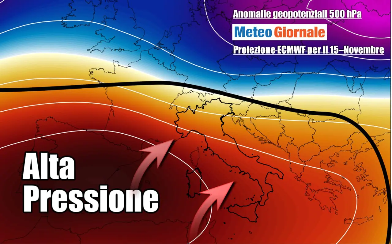 Alta Pressione con "bolla aria calda" africana verso Italia. Meteo sconquassato