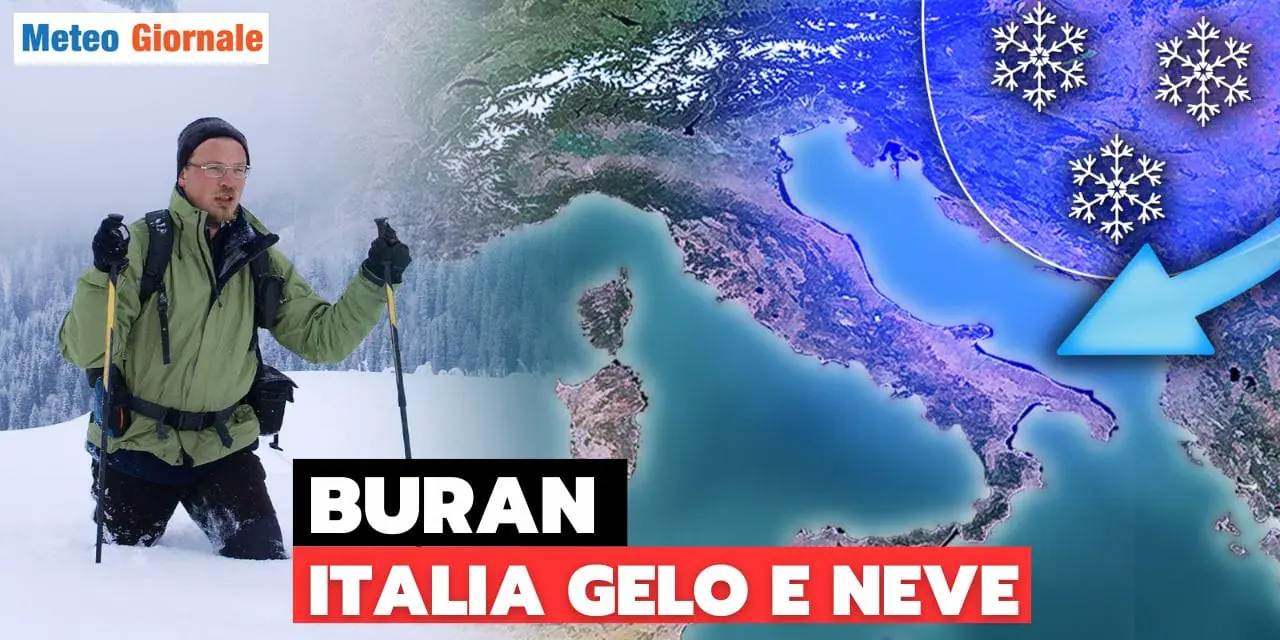 Meteo: la prima ondata di gelo in Italia dell’Inverno 2023-24: il Buran, neve e freddo dalla Siberia