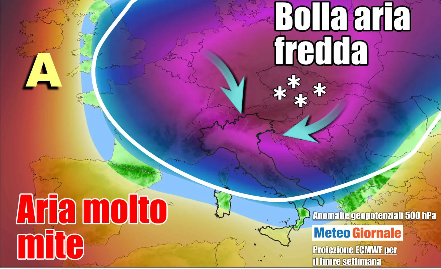 Meteo con rischio neve sino in pianura anticipa i tempi: aria molto fredda