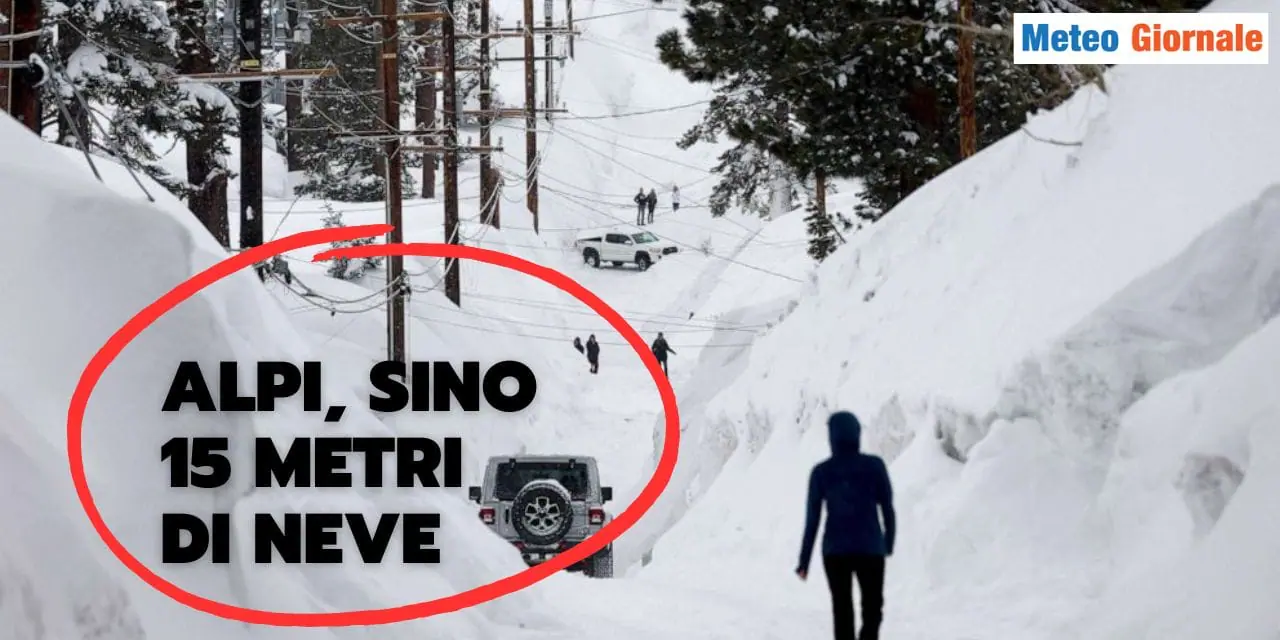 Meteo, neve Alpi per 12-15 metri