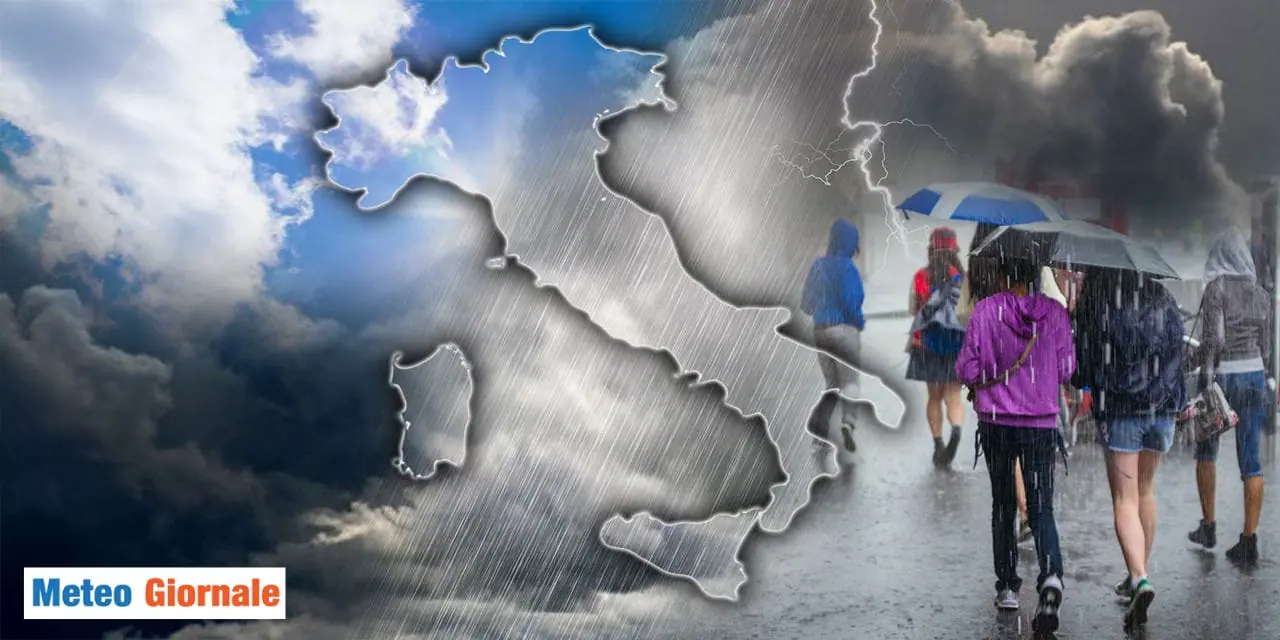 Previsioni meteo prossima settimana: maltempo in vista, piogge e temporali, più freddo