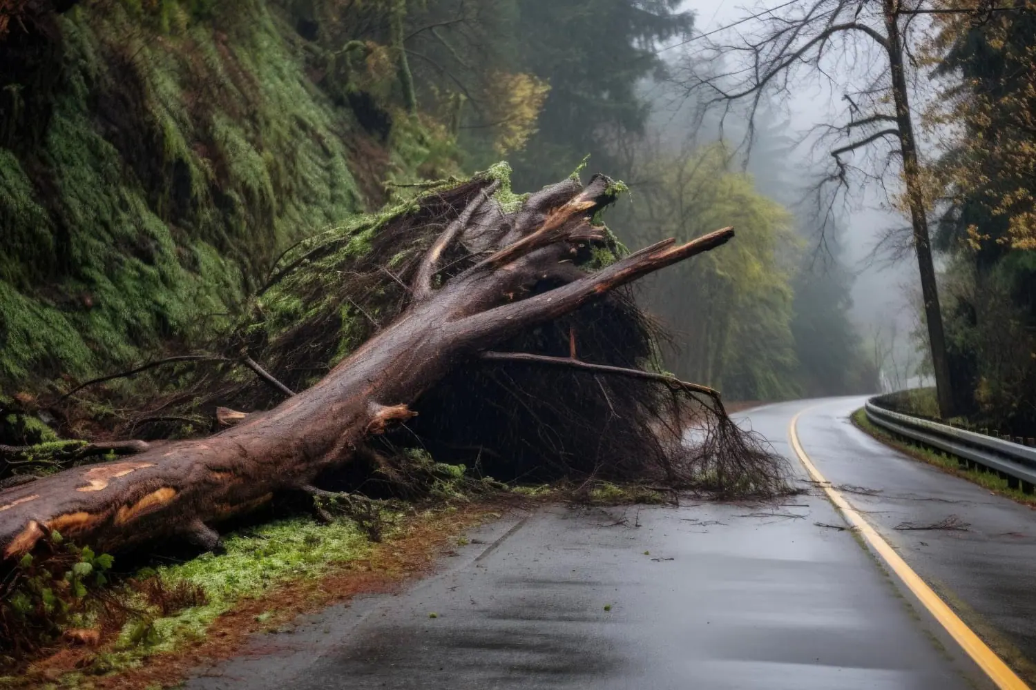 Maltempo a Catanzaro: alberi abbattuti dal vento nel Catanzarese