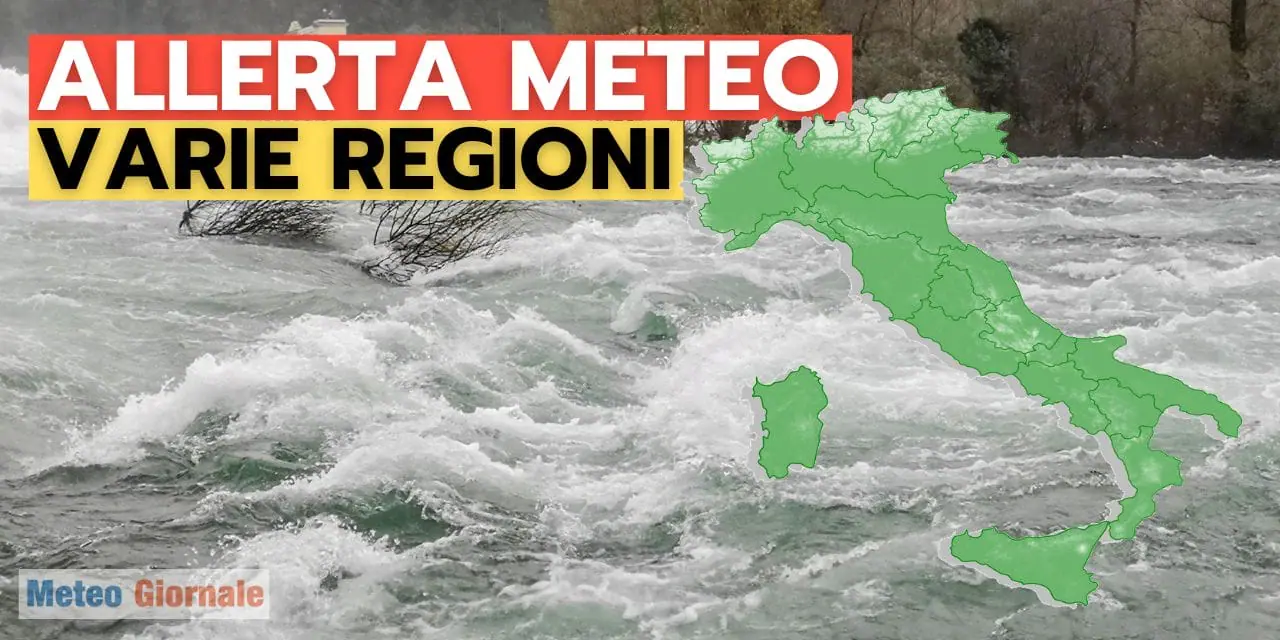 Allerta meteo per il 6 novembre nelle regioni a rischio